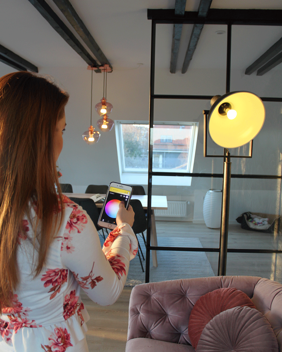Juliana Chow Copenhagen apartment - Philips Hue lights signify smart home